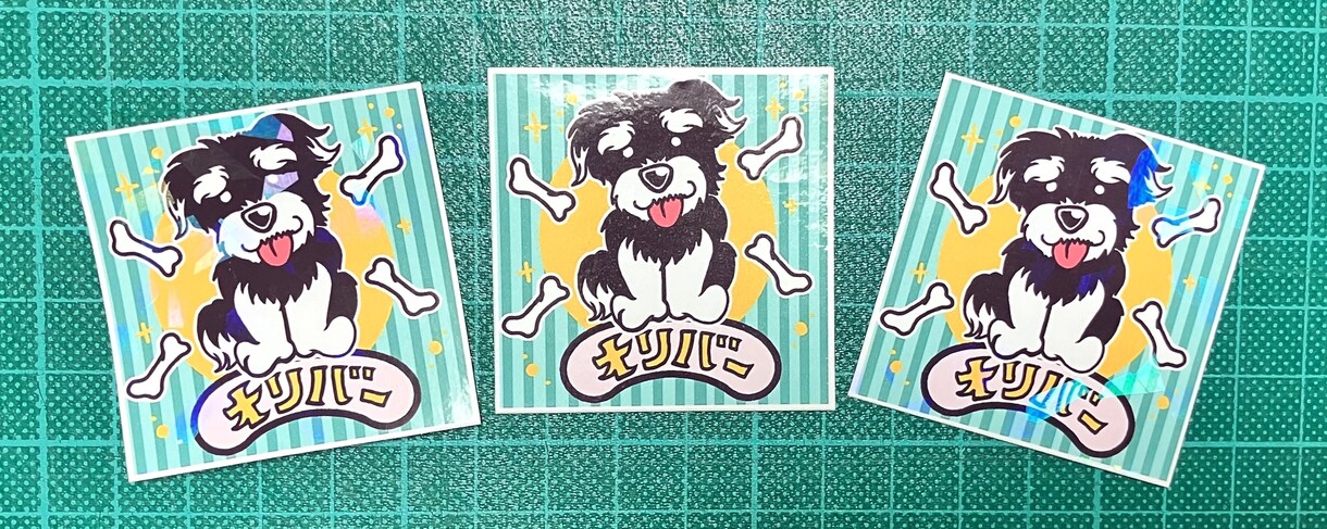 ペットの似顔絵48ミリシール作成承ります 他所んちの犬猫シール(48ミリサイズオマケシール風) イメージ5
