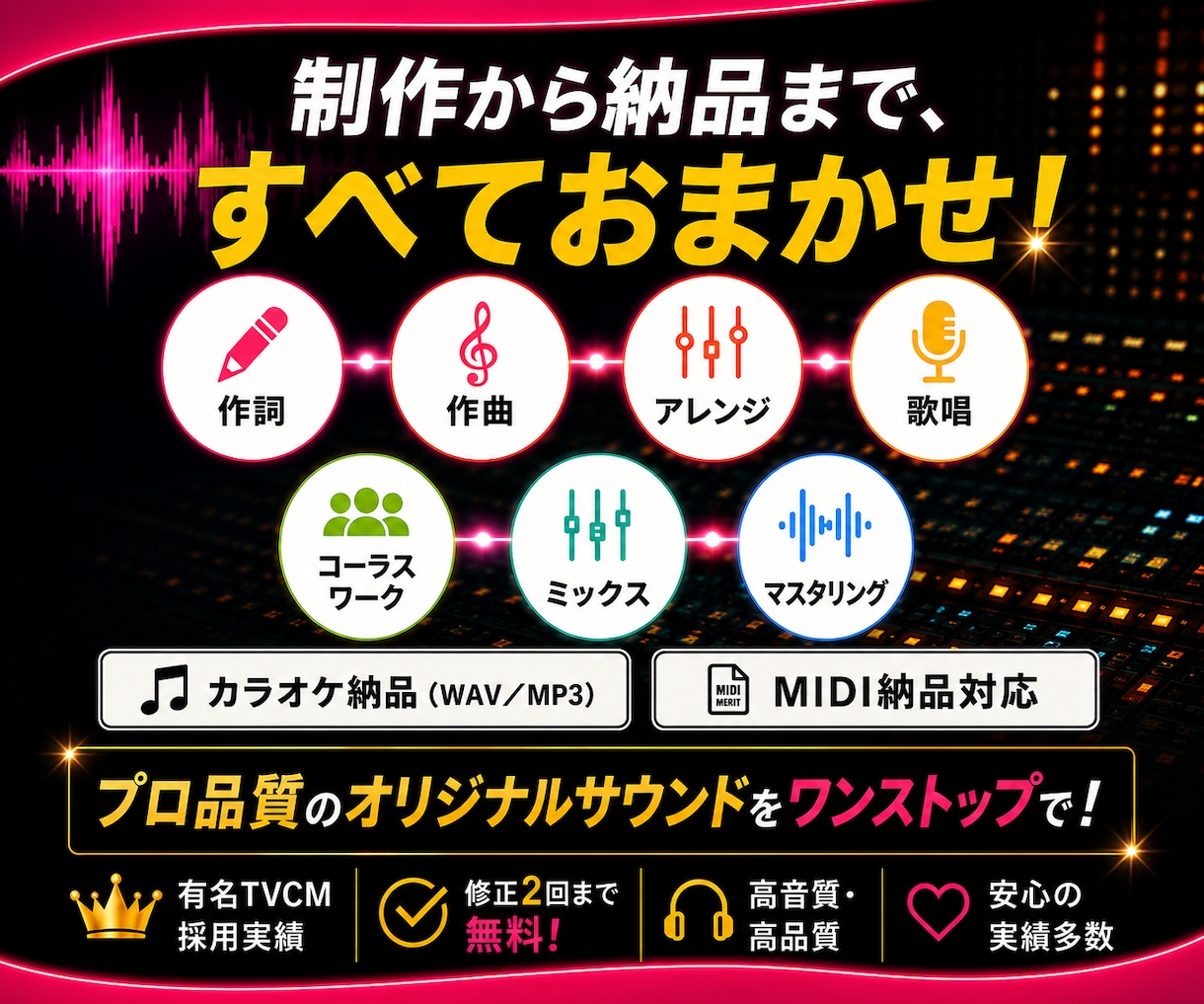 有名TVCM採用！サウンドロゴを作曲＆歌います PRソング付きSNS用動画もセット作成可能♪企業案件多数!! イメージ2