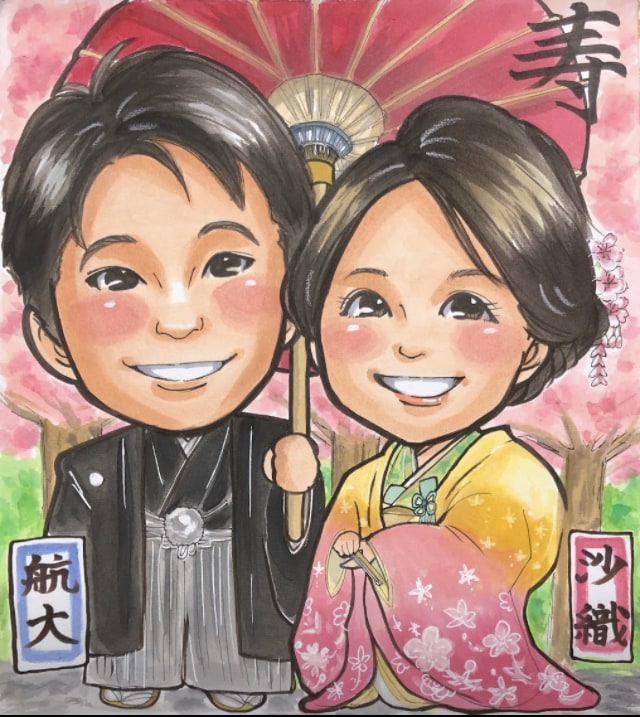 初依頼大人数ペットも歓迎★可愛い似顔絵お描きします 記念日に贈る水彩 手描き似顔絵還暦米寿古希結婚式誕生日退職 イメージ5