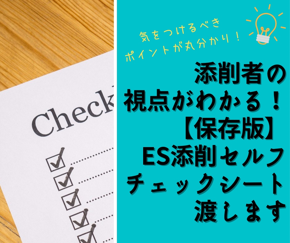 保存版◆ES添削セルフチェックシート渡します 《ES通過100%経験者》これだけはおさえたいポイントを伝授 イメージ1