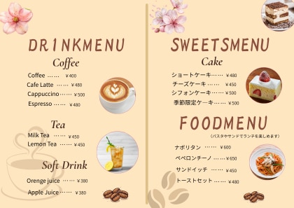 カフェ・飲食店メニューデザイン制作しますます おしゃれで見やすいメニュー作ります イメージ2
