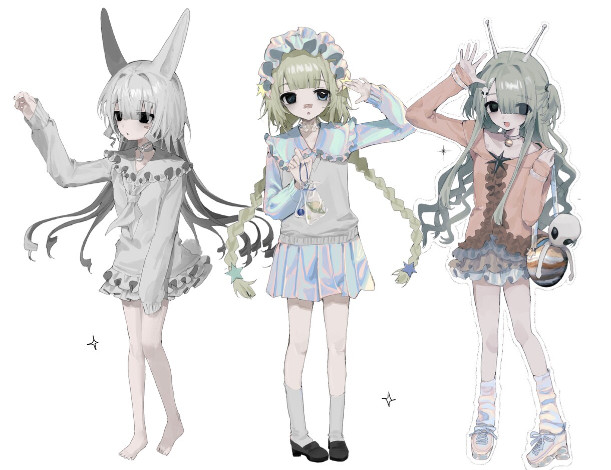 少しダークでかわいい絵を描きます キャラクターデザインも可。修正何回でもOK イメージ10