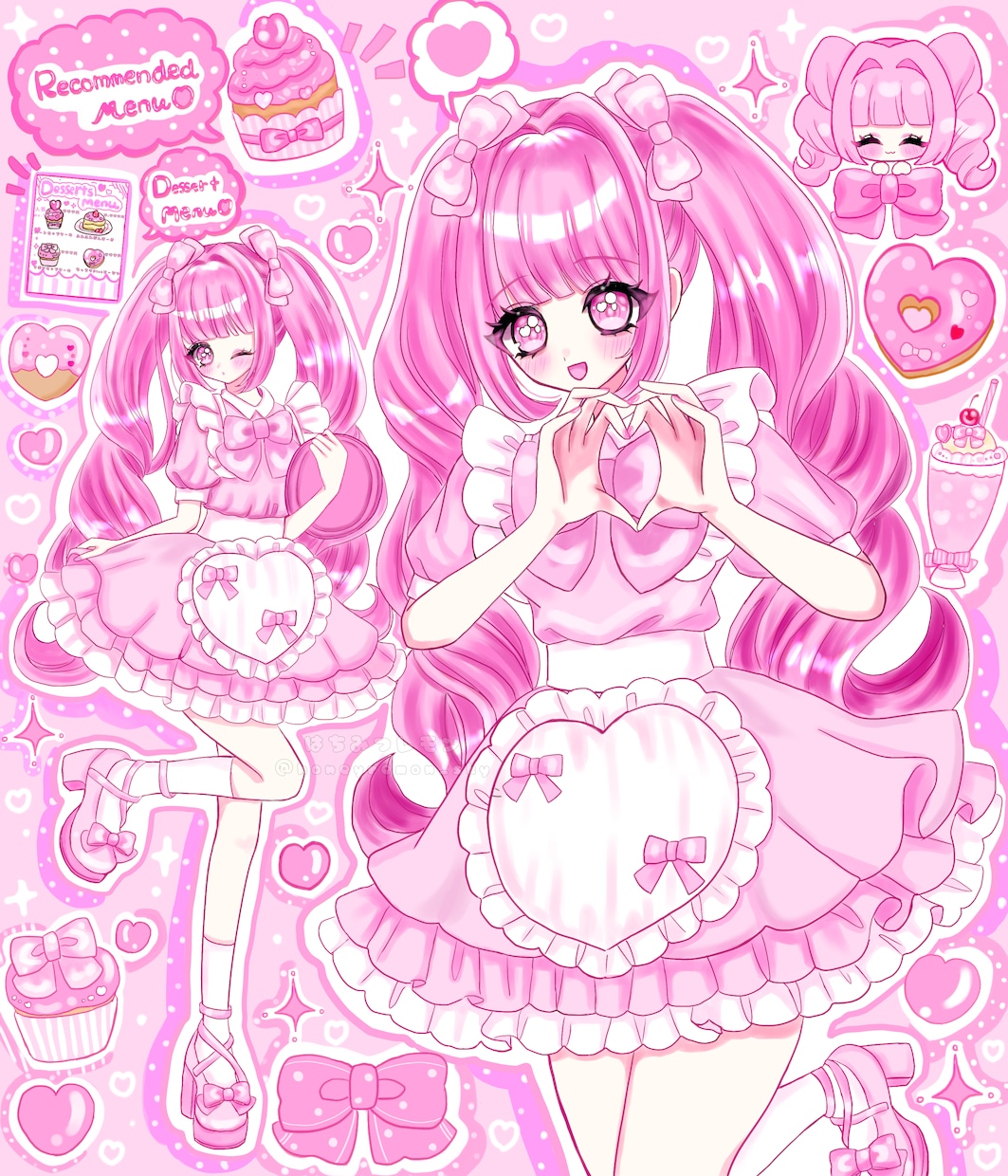 修正無制限！可愛い詰め込みイラストを制作いたします 等身＋バストアップ＋デフォルメの3点セット✨ イメージ2