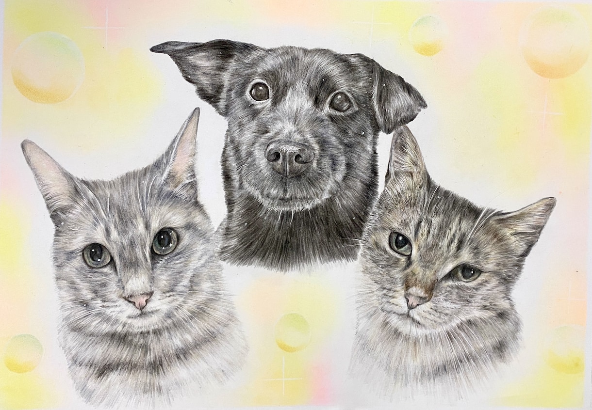 色鉛筆似顔絵肖像画描きます 世界に１つだけの愛犬、愛猫の似顔絵を原画でお渡します。 イメージ7