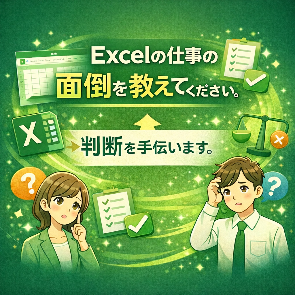 Excel作業、どれを効率化すべきか一緒に決めます Excelの仕事の面倒を教えてください。判断を手伝います。 イメージ1