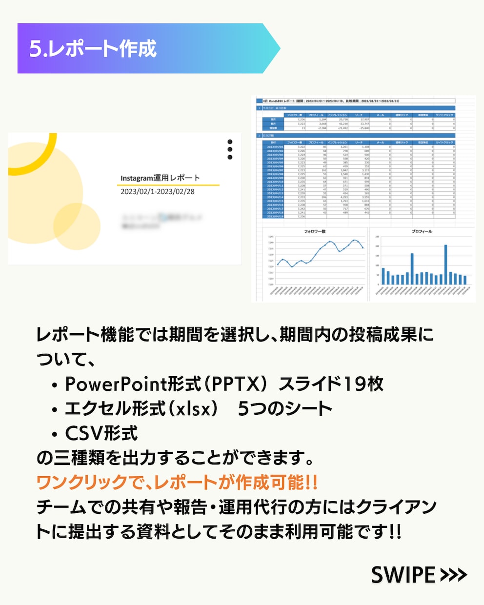 Instagramの多機能分析ツール導入します インスタの分析に必要な、インサイト、競合分析、＃選定ツール イメージ5