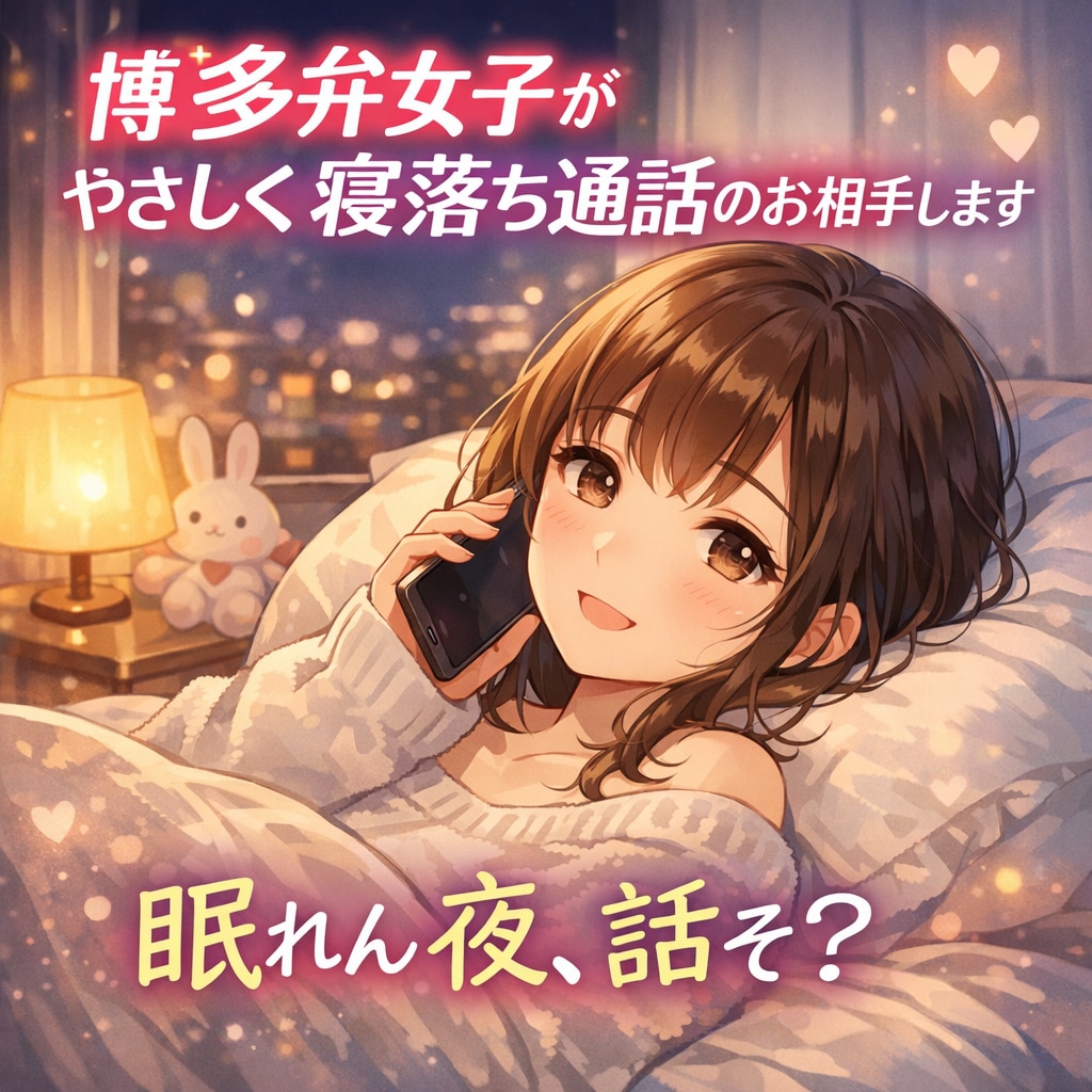 博多弁女子がやさしく寝落ち通話のお相手します ひとりで寝れん夜に私と話さん？ イメージ1