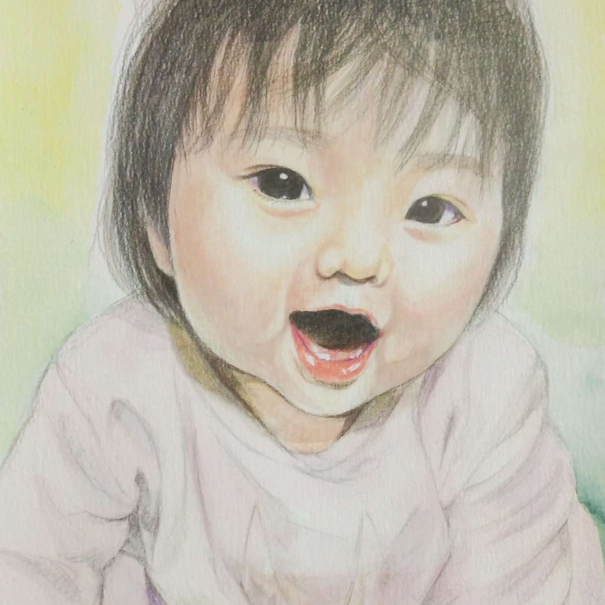 水彩絵の具と色鉛筆で1枚1枚丁寧にお描きします 記念に残る可愛い赤ちゃんの似顔絵 イメージ5