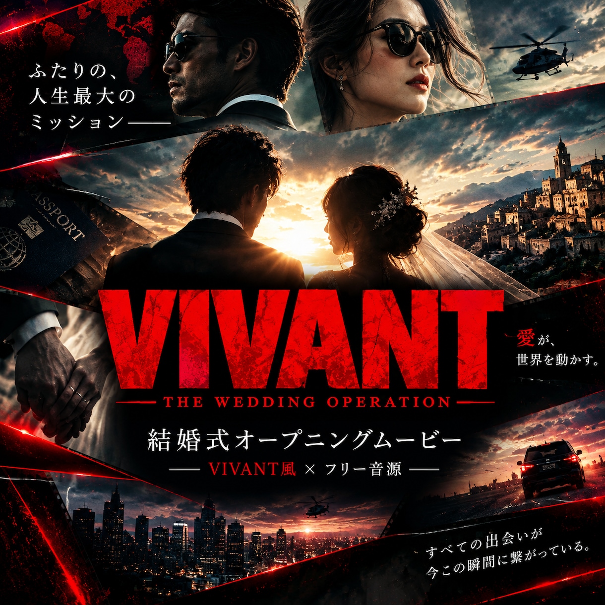 結婚式オープニングムービー VIVANT風作ります ドラマのような壮大な演出｜フリー音源 イメージ1