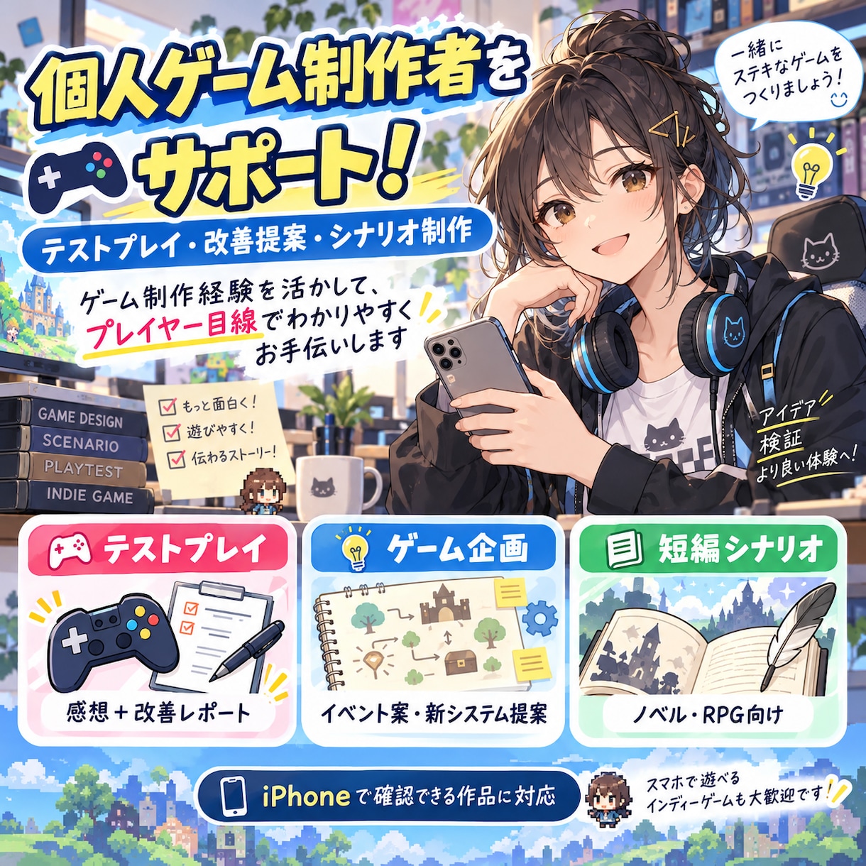 あなたのゲームをプレイし、改善点を提案します プレイヤー目線の感想＋具体的な改善案をお届け！ イメージ2