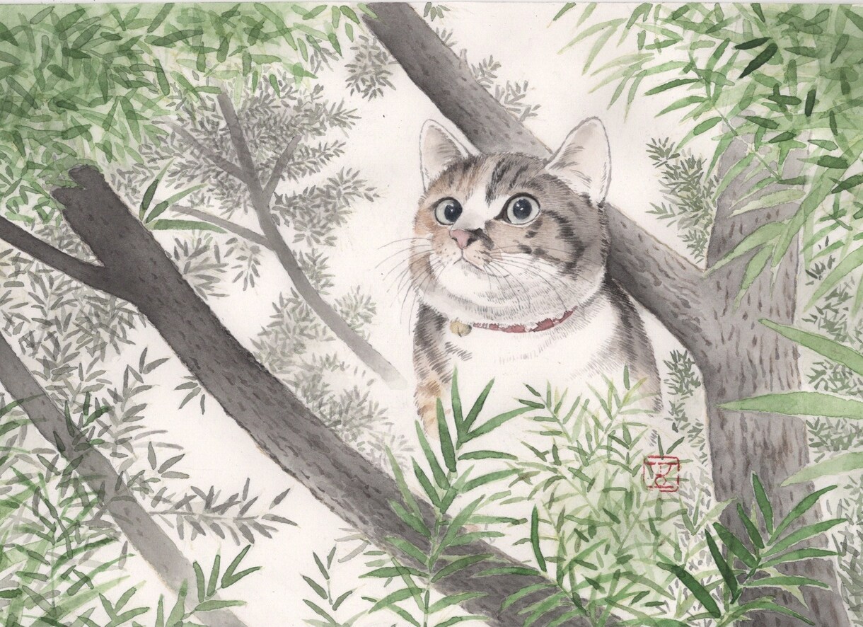 ペットの肖像、リアル似顔絵を原画に描きます 「はがき大」の原画取引のみで、お願いします。 イメージ10