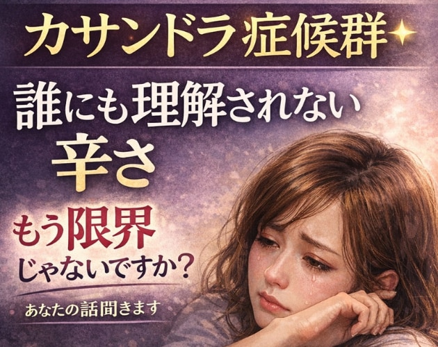 カサンドラ✳️誰にも理解されない辛さをお聞きします 家族、パートナー、身近な人の発達障害で心が疲弊している現実を イメージ1