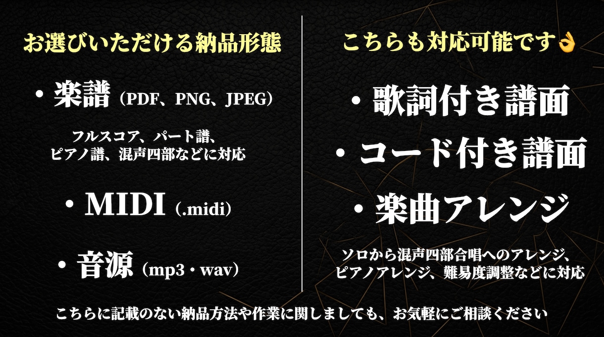 全楽器OK！プロ仕様のキレイな譜面を作成します フルスコア・ボーカル・ドラムなど様々な楽器と種類に対応！ イメージ5