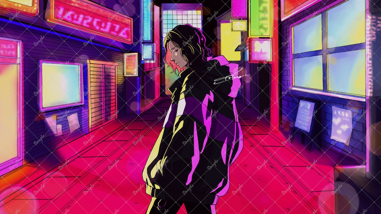 目を惹く！埋もれないMV・サムネ用イラスト描きます 歌い手様必見！MV・サムネ・ジャケ対応！エッジのある可愛さを イメージ2
