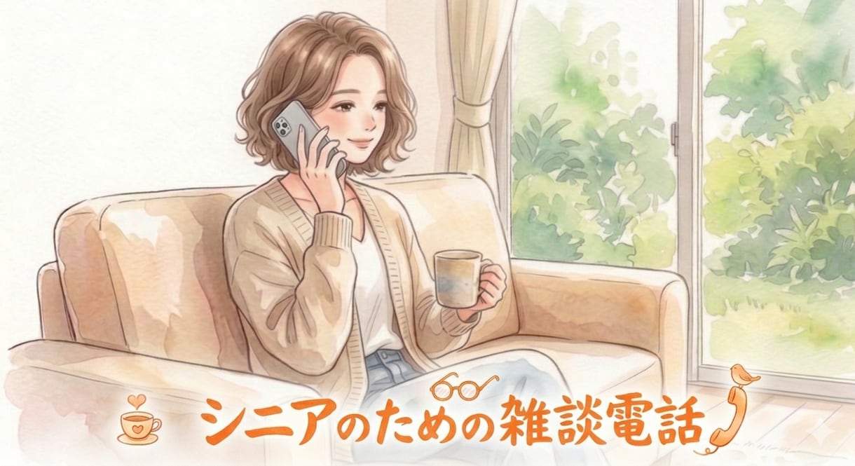 シニアの皆様、日常の雑談ゆったりお聞きします 傾聴パートナーが、否定せず優しくじっくりお聞きします。 イメージ2