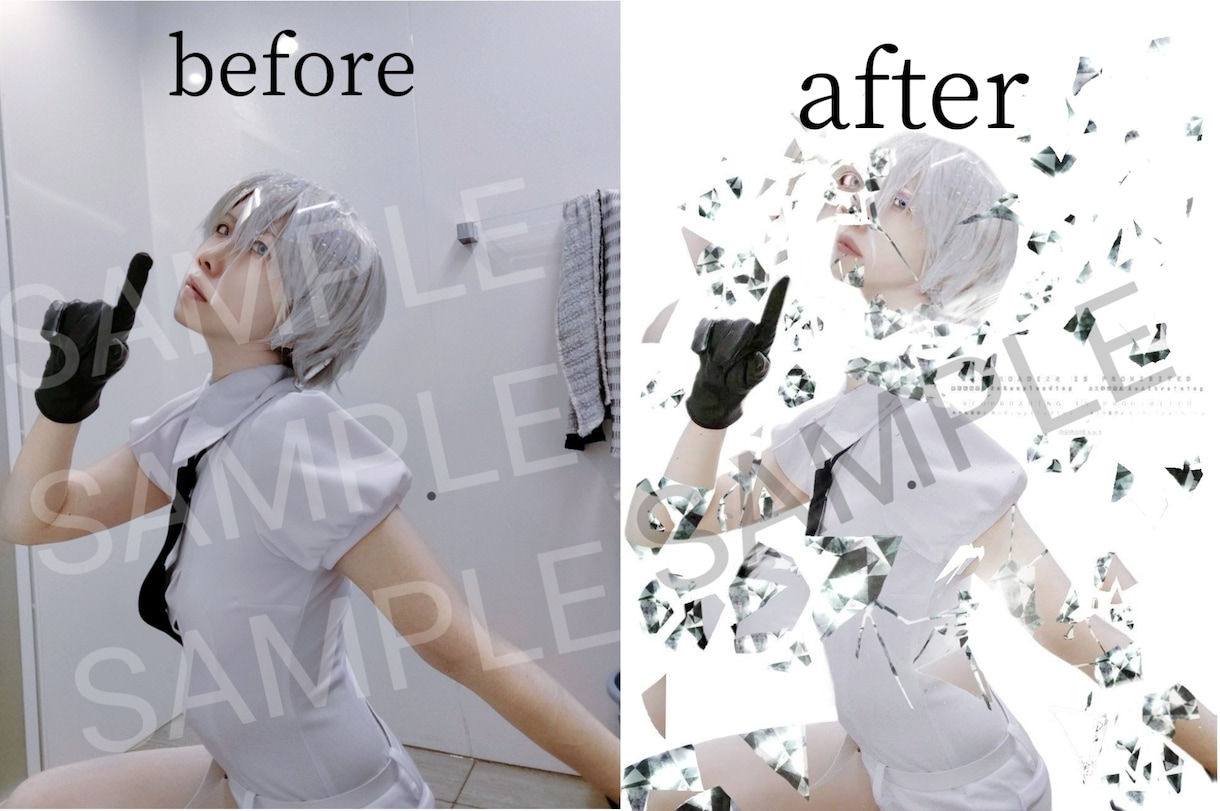 コスプレ写真を本格レタッチ致します コスプレ写真を作品のワンシーン風に加工いたします。 イメージ6