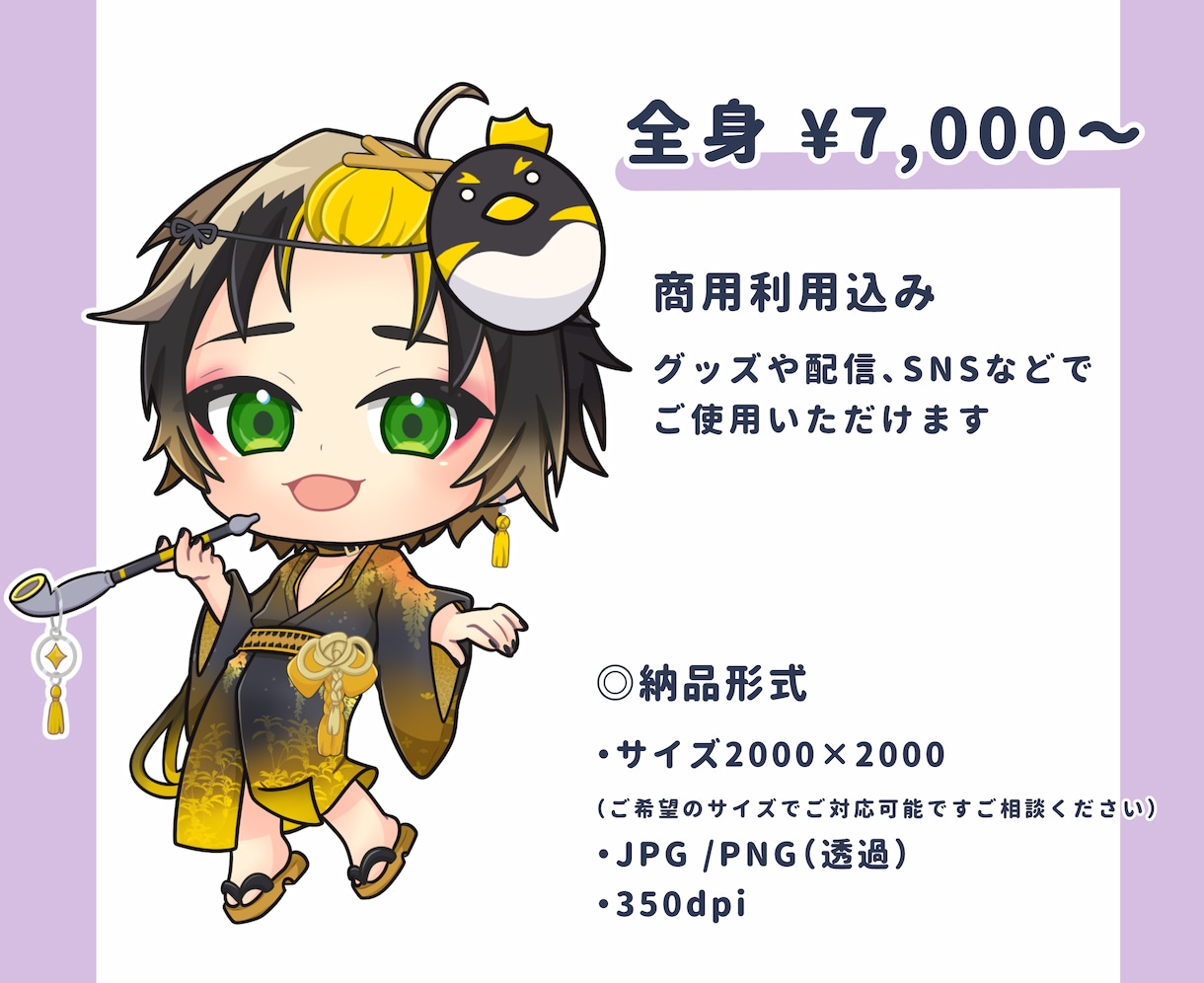 商用OK！ミニキャラ /SDキャラお描きします 男性ライバー、女性ライバー共にご依頼頂いております！ イメージ2