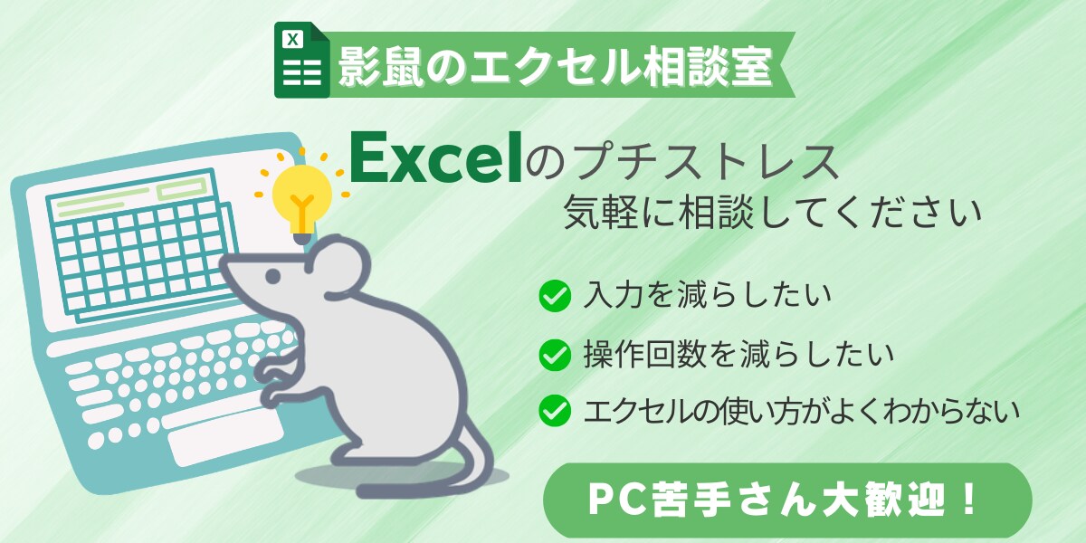 Excelのプチストレス対策を一緒に検討いたします PCが苦手な方も大歓迎。丁寧に一緒に解決をめざします。 イメージ1