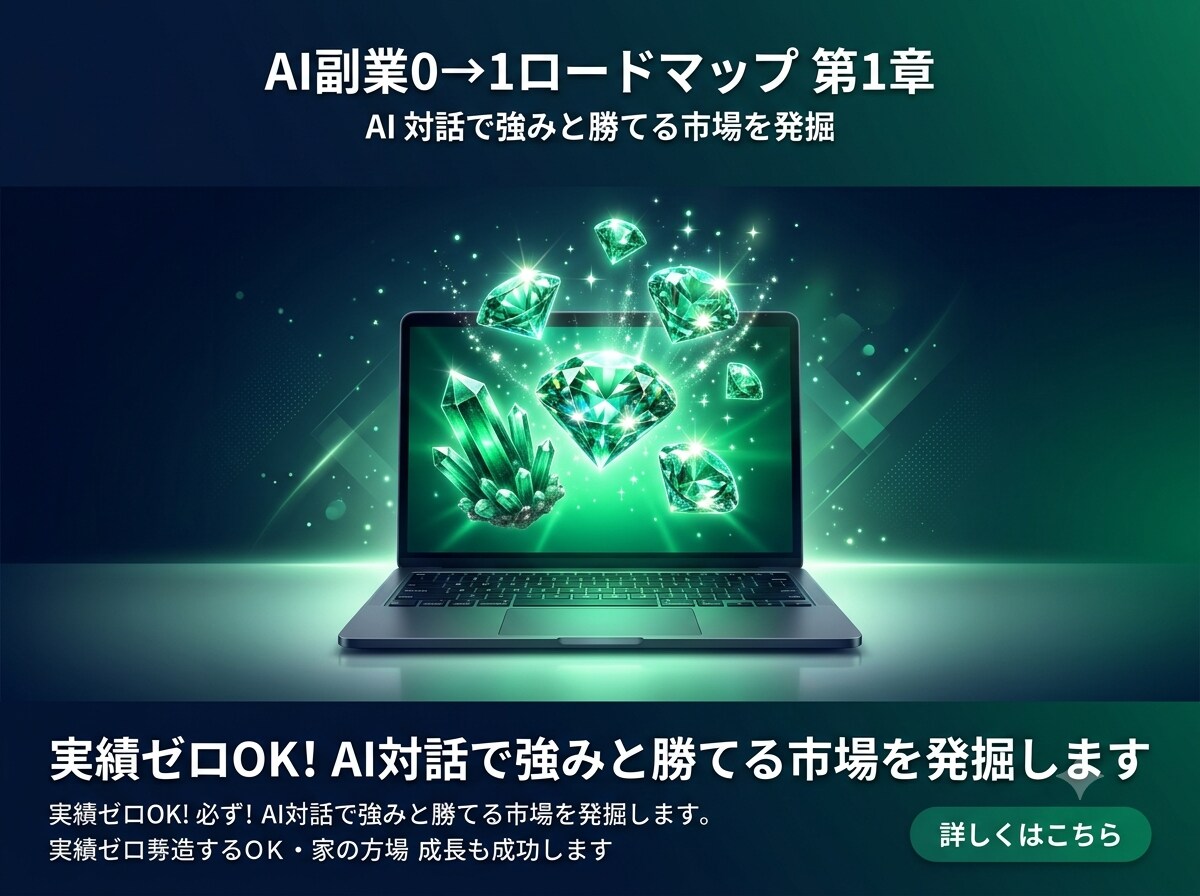 AI副業で0→1へ。自己分析と市場調査を伝授します 実績ゼロOK！AI対話で強みと勝てる市場を発掘します イメージ1
