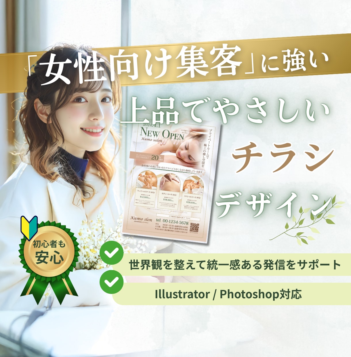 伝わるチラシデザインを制作します 女性向けイベントや店舗に最適、行動に繋がる イメージ1