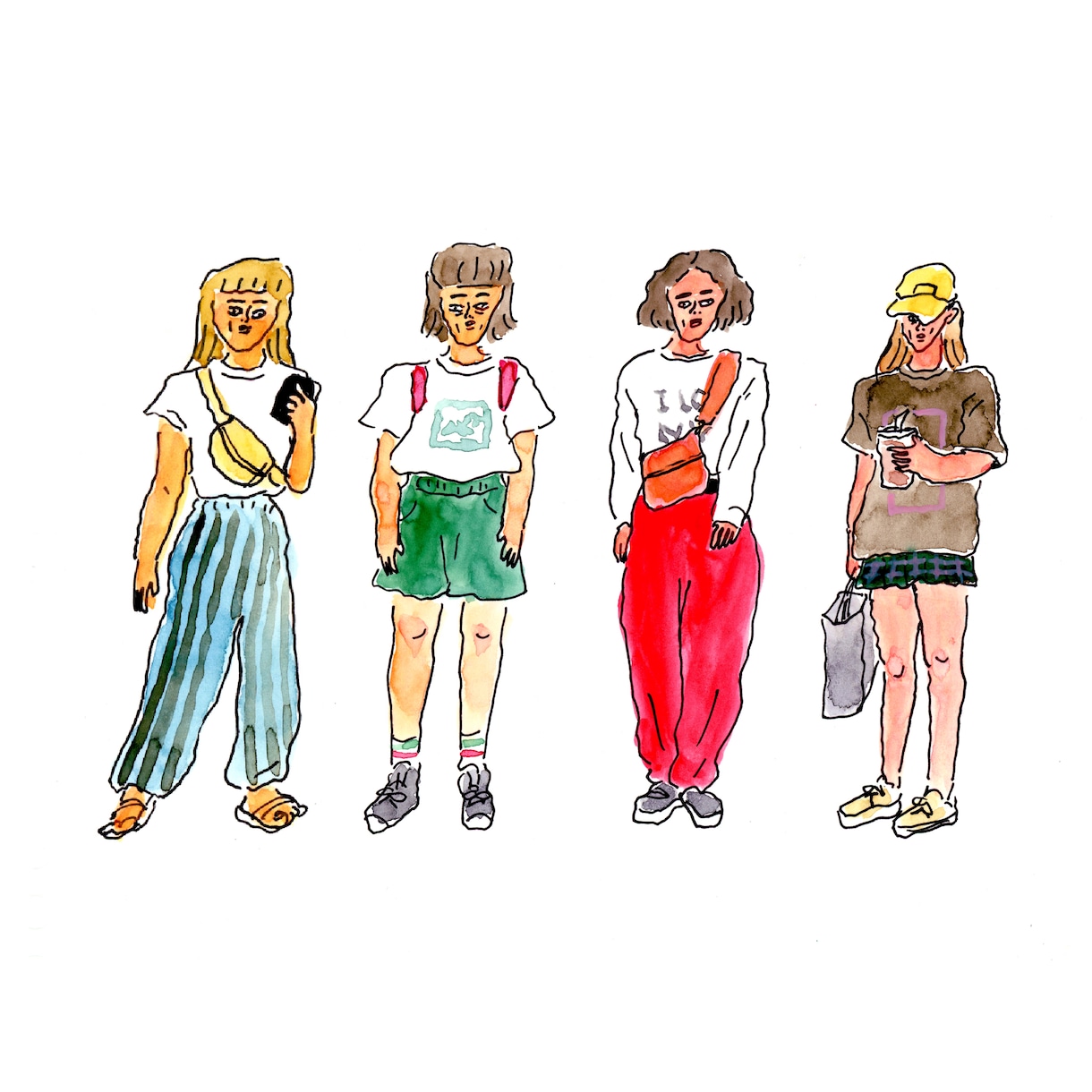 全身、立ち姿をかわいくイラストにします 雑誌などで活躍中のイラストレーターがイラストを描きます イメージ1