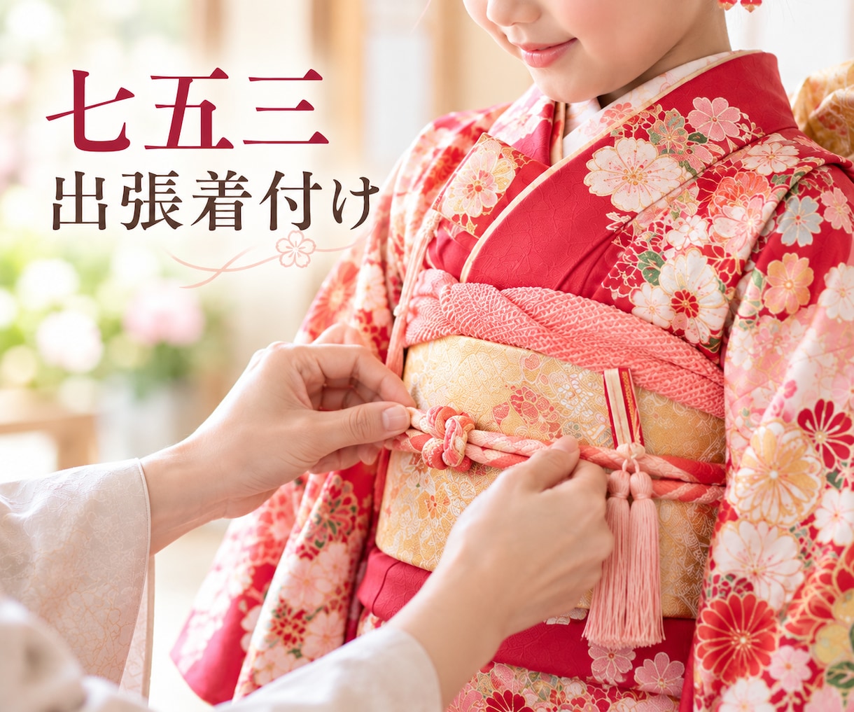七五三の出張着付けいたします 【着付け資格保有】店長が着心地よいお着付けを提供します イメージ1