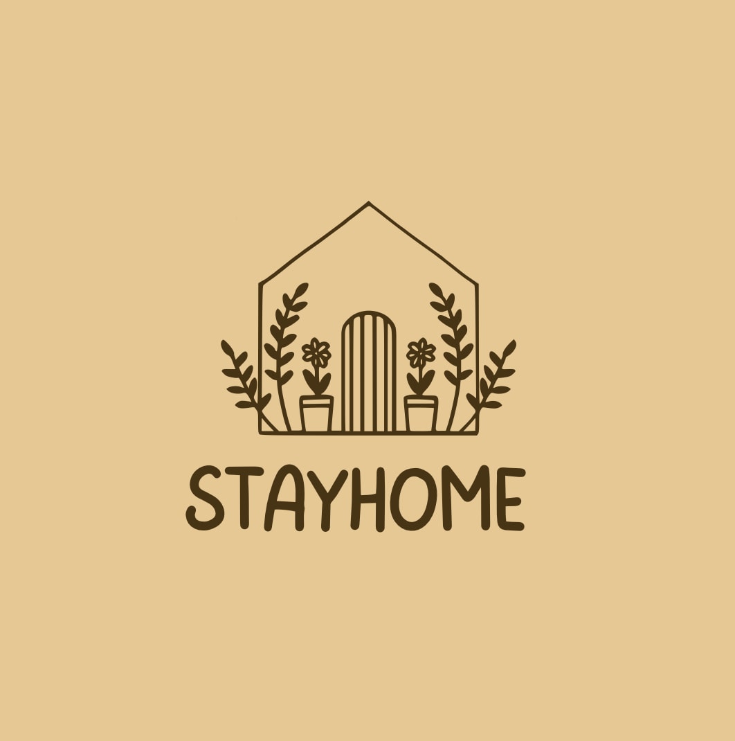 シンプルロゴを作成しております ロゴタイトル、stayhome イメージ1