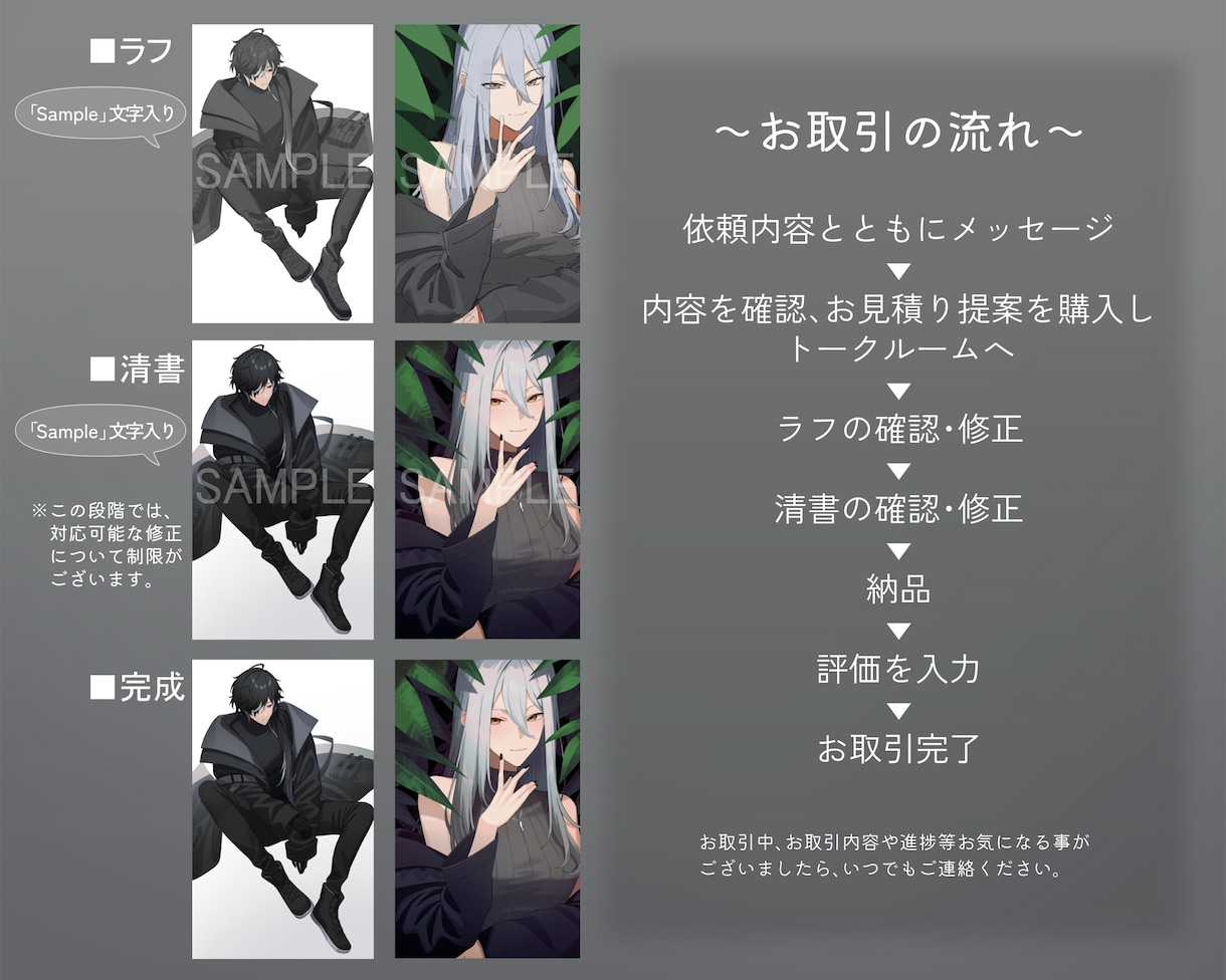 一枚絵や立ち絵など イラスト制作します 商用利用もOK！お気軽にご相談ください イメージ2