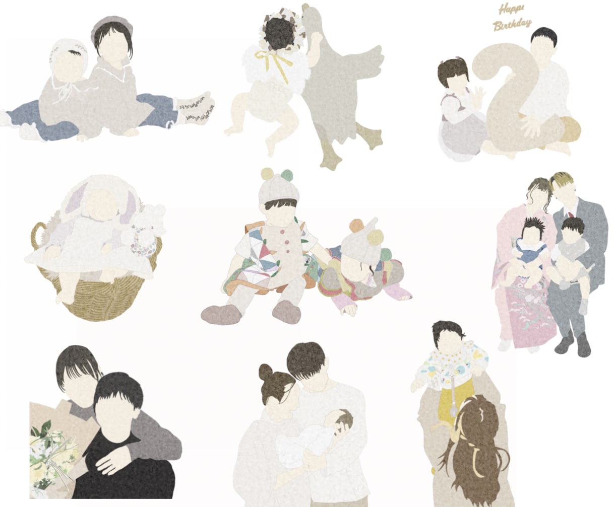 ここにしかない！ふんわり似顔絵イラストを描きます シンプルでおしゃれな一目惹くイラスト イメージ8