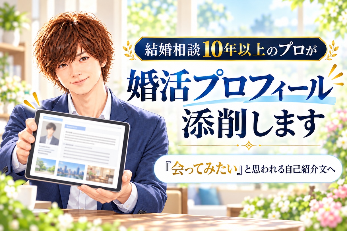 相談歴10年以上のプロが婚活プロフィール添削します 「会ってみたい」♪と思われる自己紹介文に添削します。 イメージ8