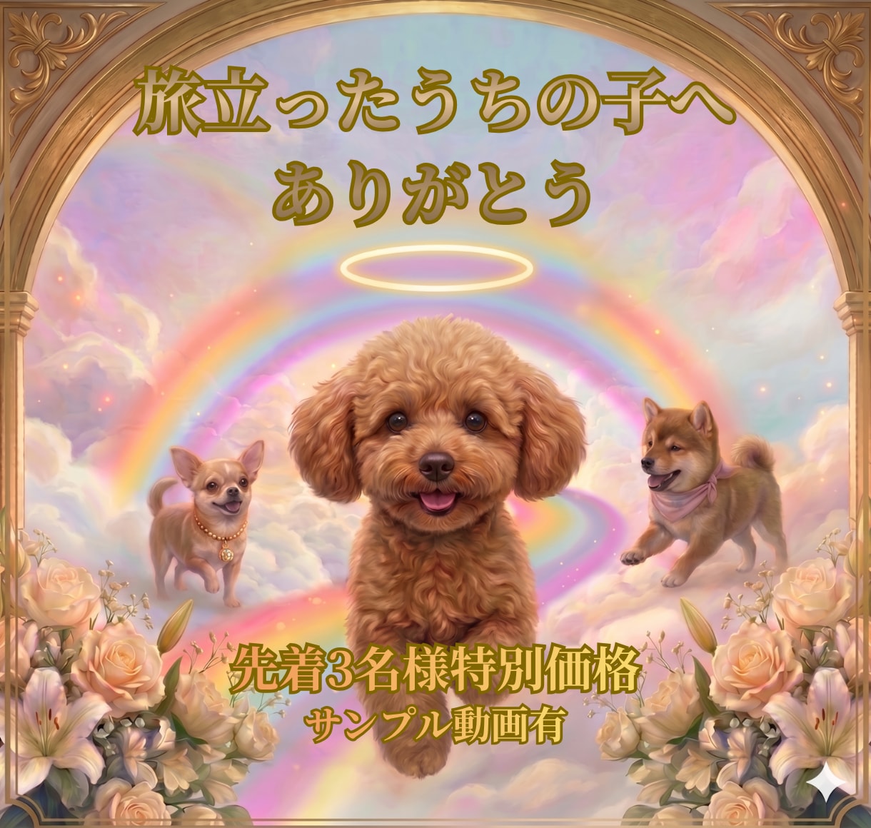 大切な愛犬のメモリアルAI動画を丁寧に制作します お空へ旅立った愛犬との思い出を映像に残します イメージ1