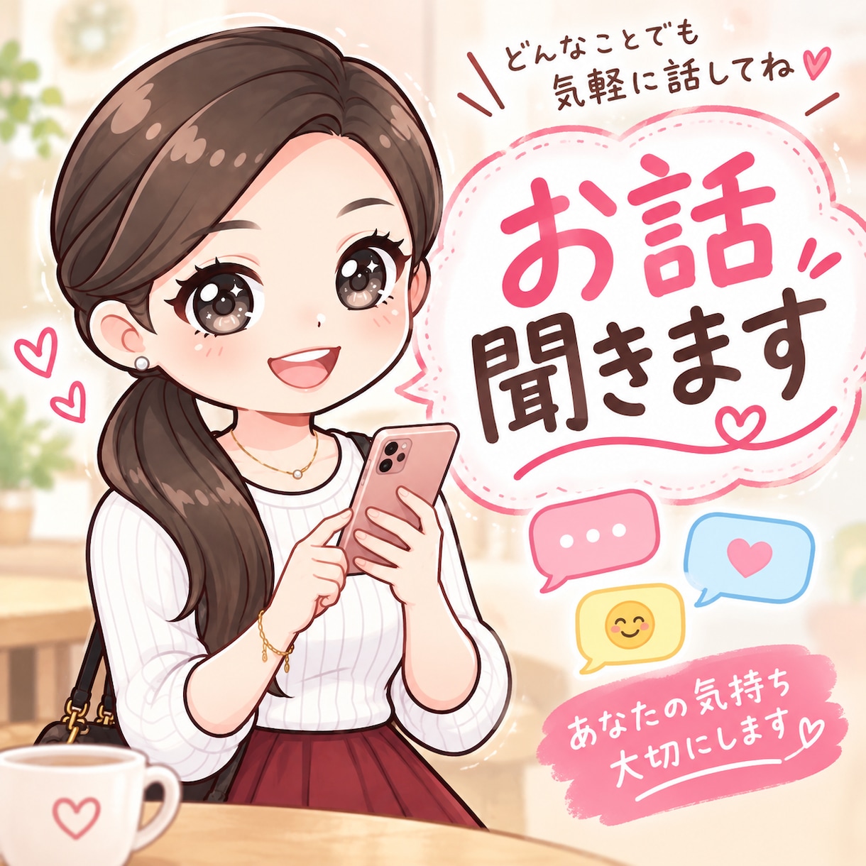 何でもお話聞きます あなたに寄り添って短に感じる存在に イメージ1