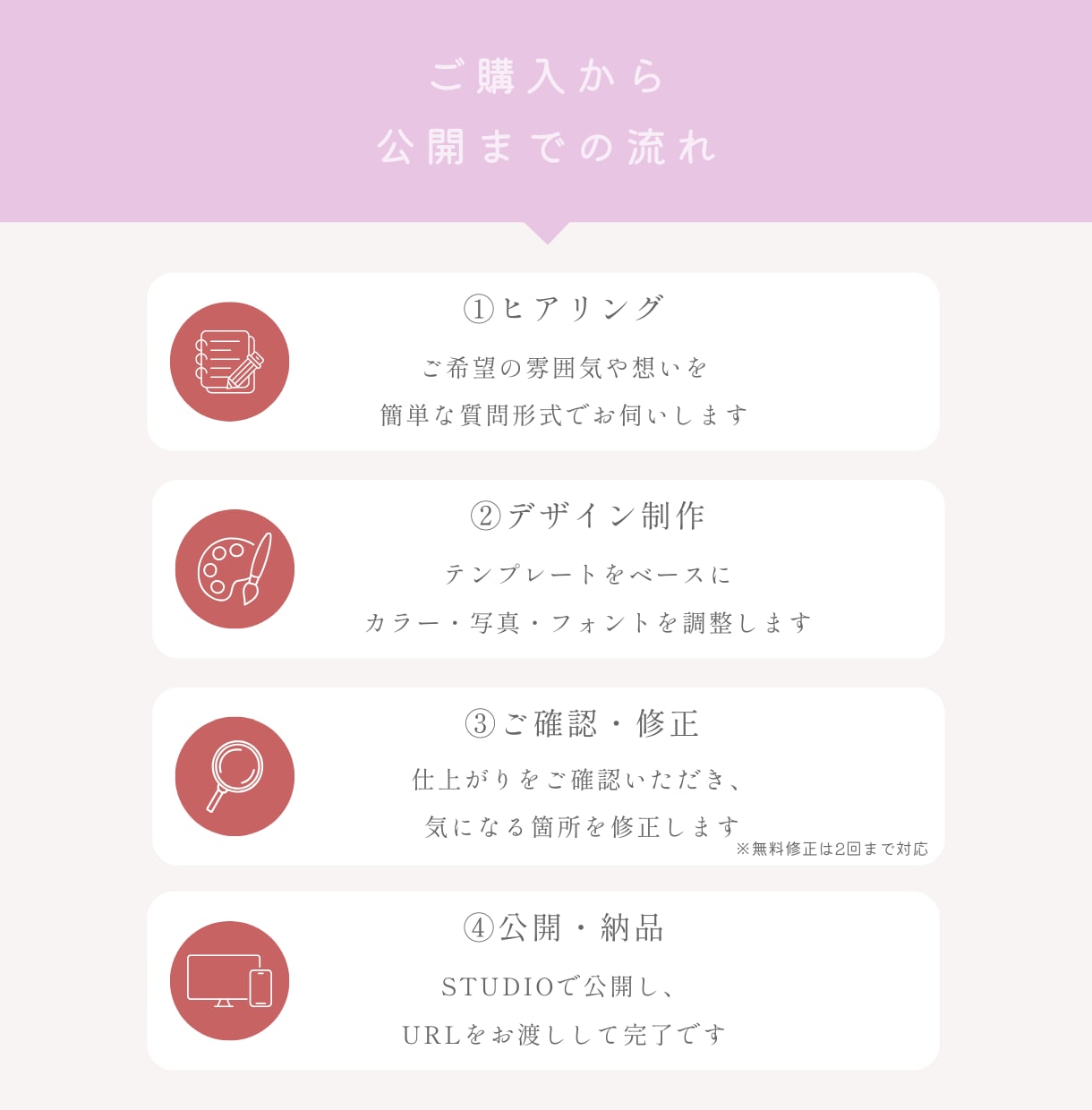 女性起業家向け大人可愛いミニHPを制作します STUDIOで作る、あなたの想いを伝える１ページ イメージ7