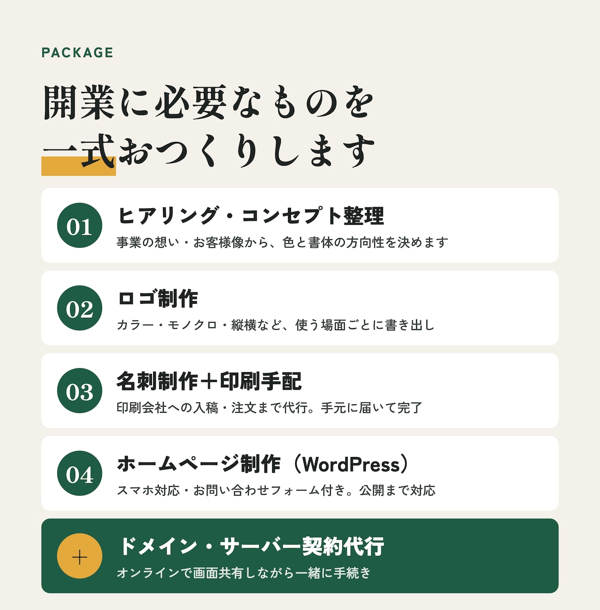 新規事業のロゴ・HP・名刺一式作ります 開業日から逆算｜ヒアリング→デザイン→HP公開・名刺印刷まで イメージ3