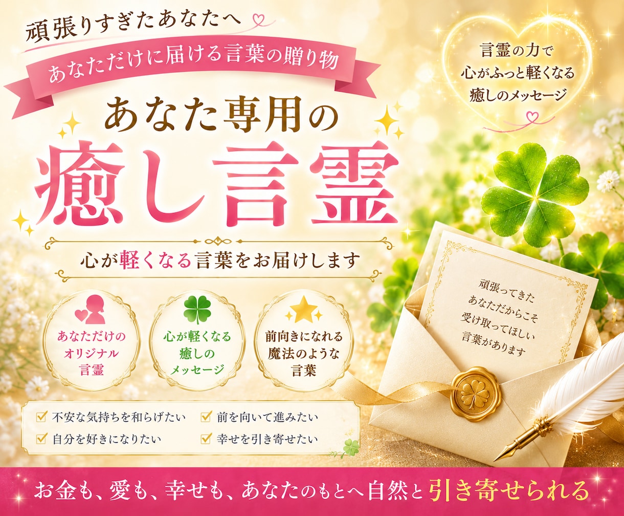 不安な心を軽くする言霊をお届けします ☆頭の中のグルグルを安心に変えます( ´˘`) イメージ1