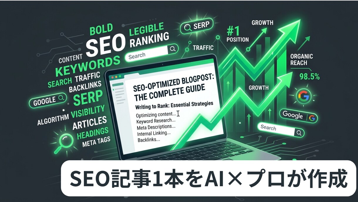 SEO記事1本をAI×プロが作成します 50件超の実績！AI活用で高品質記事を低価格で イメージ1