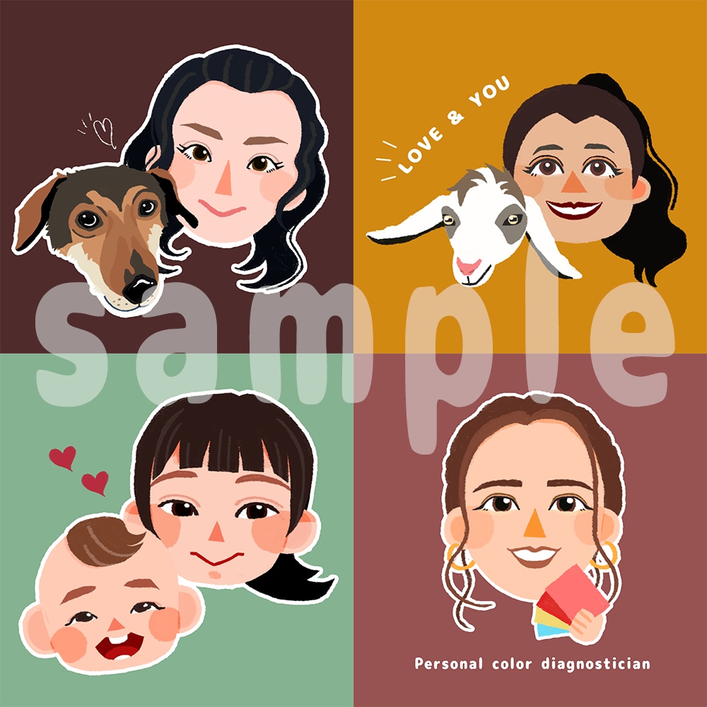 即日対応可❣️アイコン/名刺などの似顔絵描きます 可愛い＆癒し！一目で愛される似顔絵をデータで作成致します♪ イメージ4
