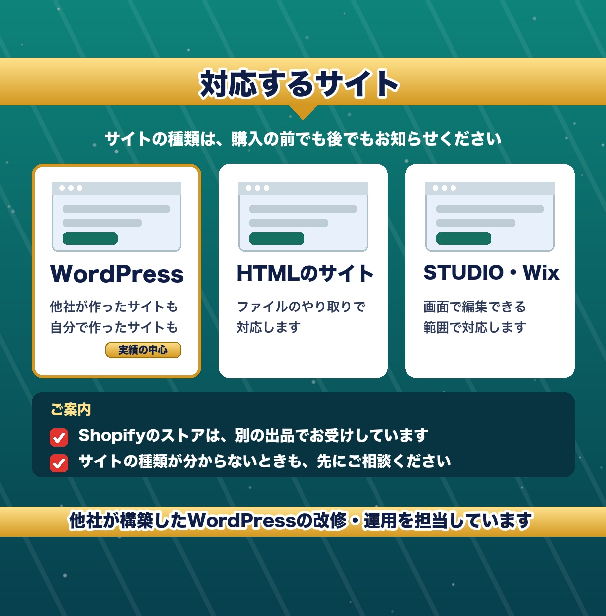 他社制作のWordPressを1か所から修正します ホームページの小さな修正を代行｜自作サイトも可 イメージ7