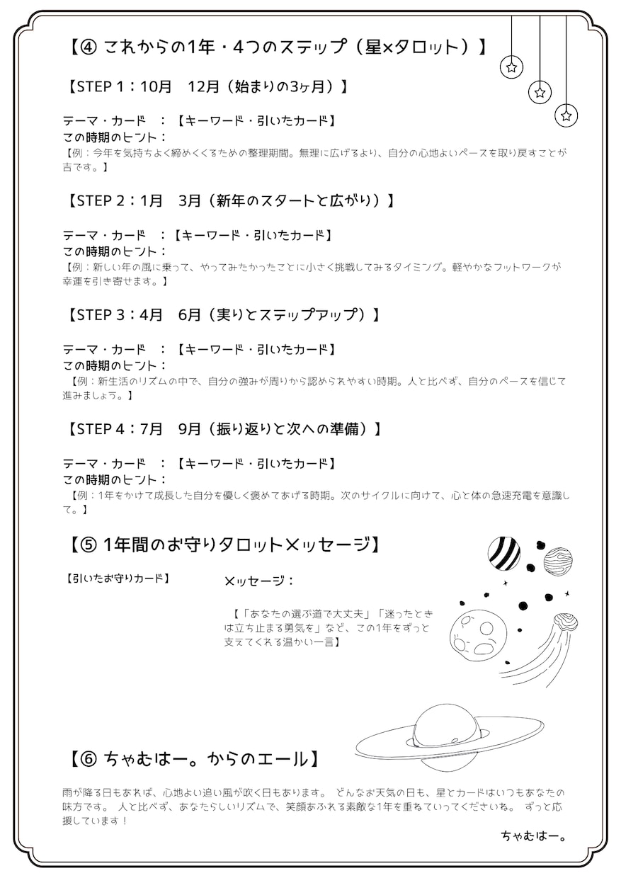 星とカードで読む＊あなたの1年の運勢を届けます 星とカードのバイオリズムで知る「あなたの1年のお天気」 イメージ3