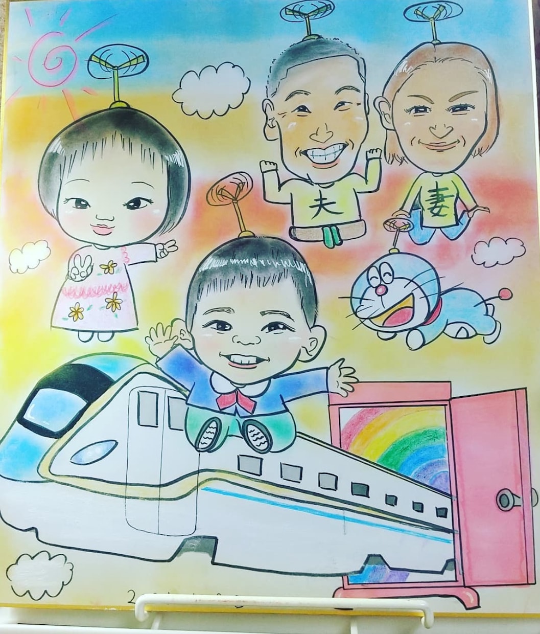ほっこりするアナログ似顔絵を描いています 色鉛筆orパステル画。送料無料！可愛くデフォルメします！ イメージ1