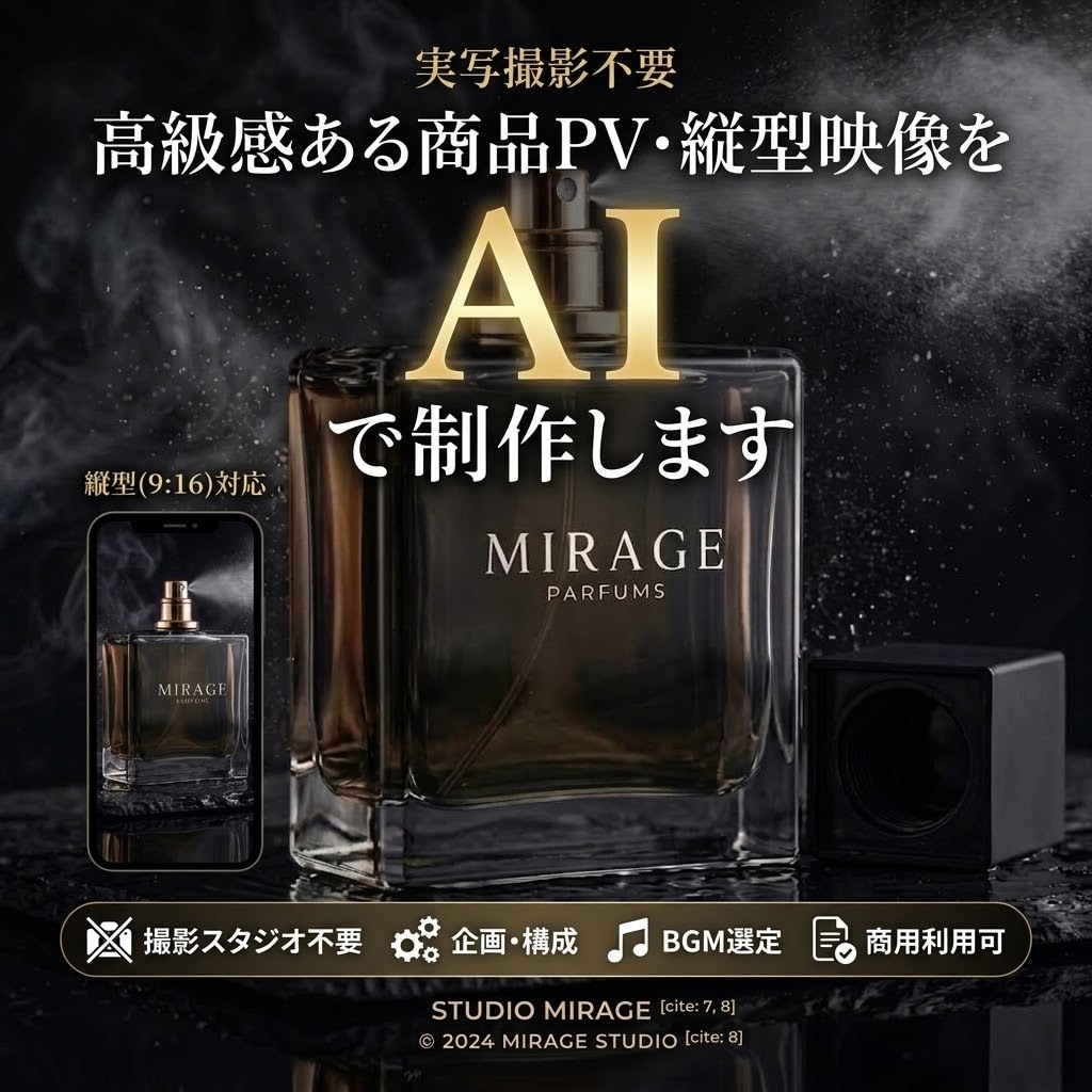 AIで高級感ある商品PV・縦型映像を作ります 実写不要！AIで高品質なブランド映像・商品PVを制作 イメージ1