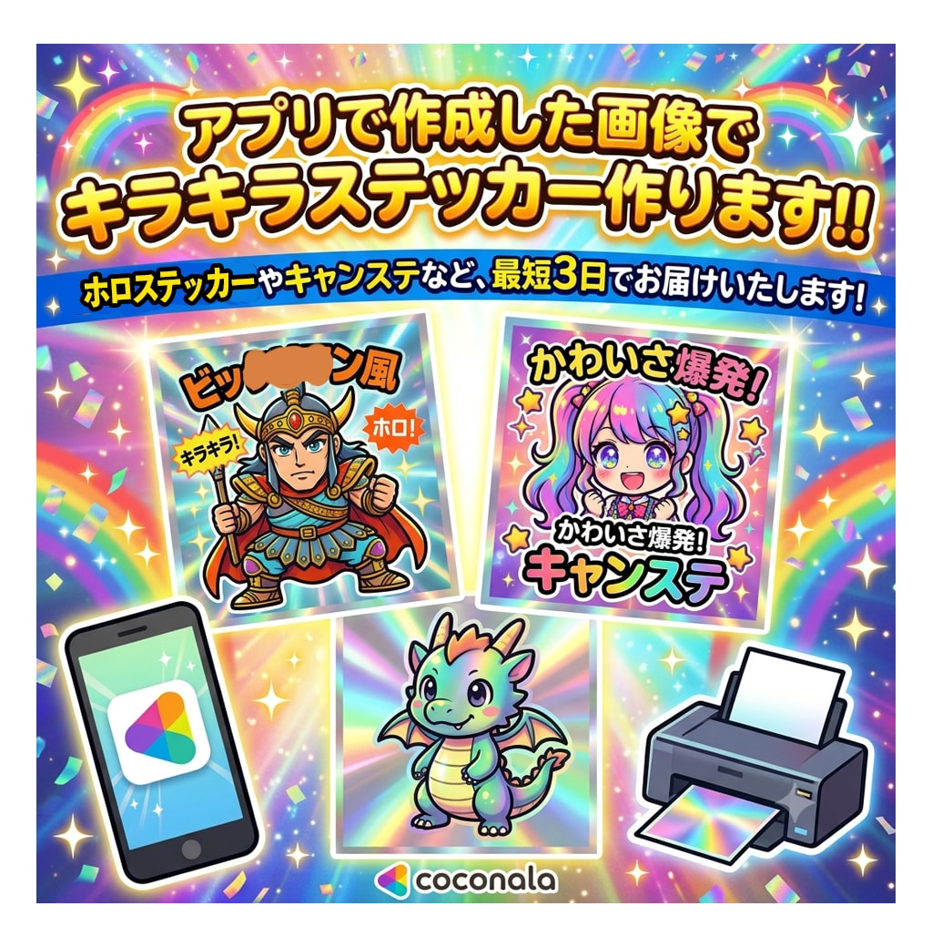 持ち込みデータで、キラキラ等ステッカー作ります あのキラキラシール、子供の写真やイラストなど、記念品に イメージ1
