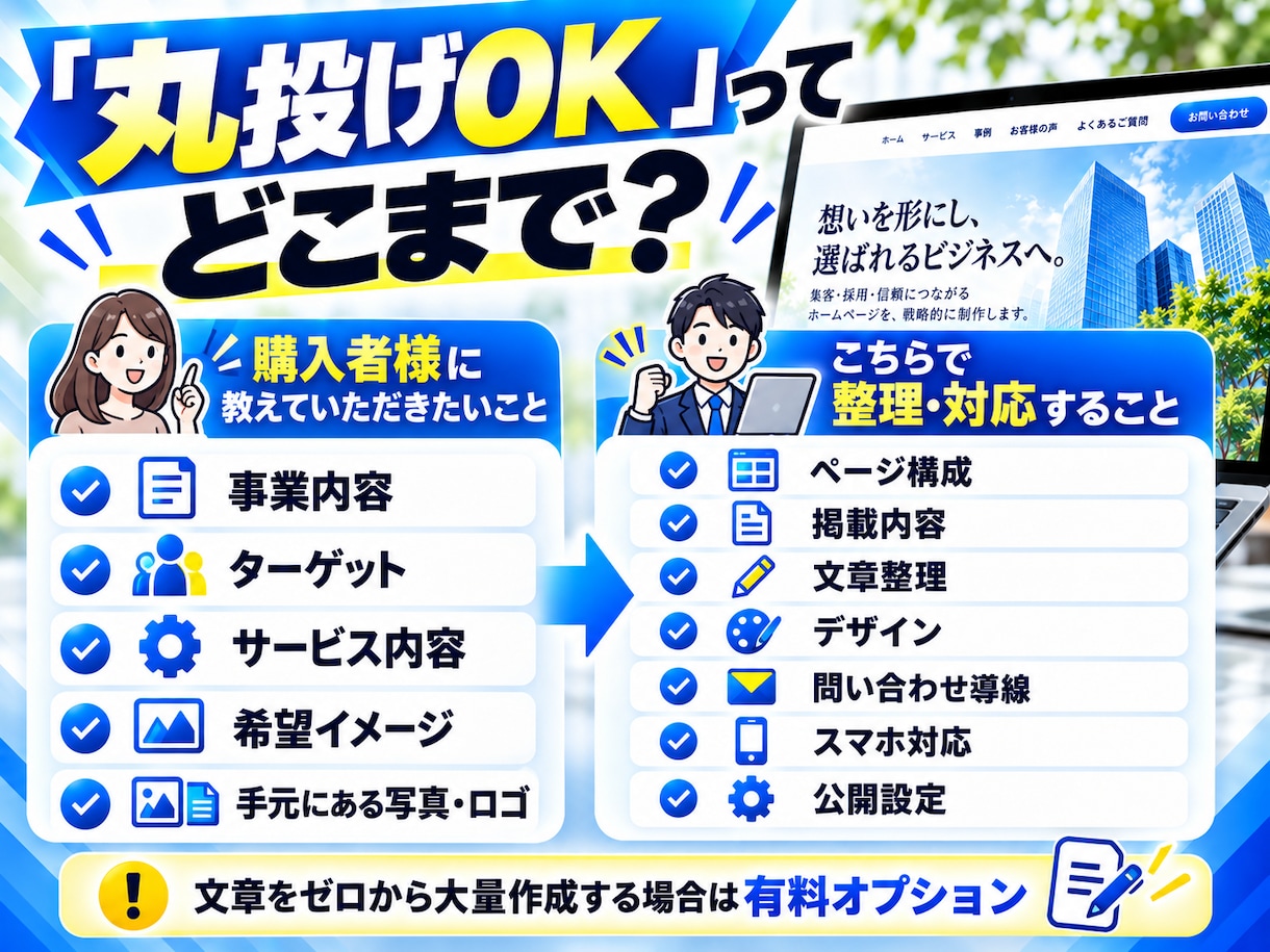 丸投げOK｜問い合わせにつながるHPを制作します 営業経験10年｜構成・文章・導線までまとめて設計 イメージ9