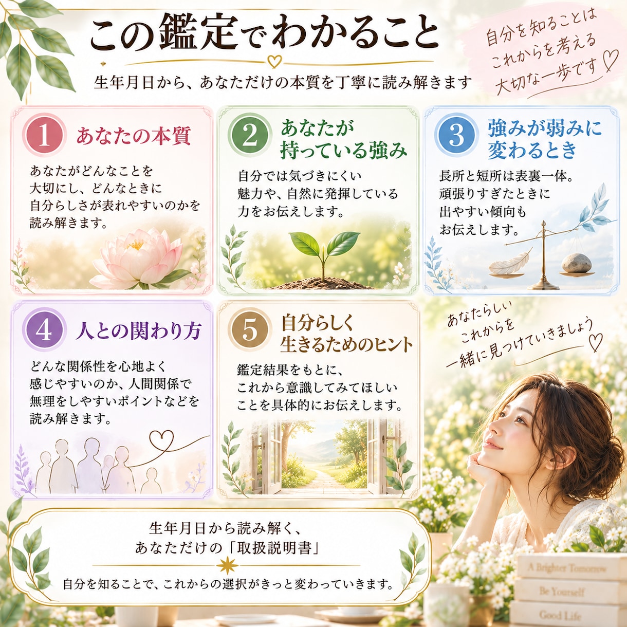 人に合わせて疲れる方へ四柱推命で本質を鑑定します 向いてる仕事・強み・弱みがわかる取扱説明書をお届けします イメージ2