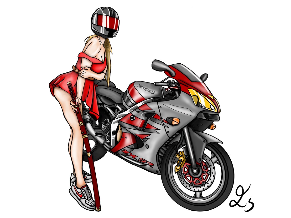 バイク、車のイラストを描きます 皆様の愛車をリアルに近いポップなスタイルでお描き。 イメージ7