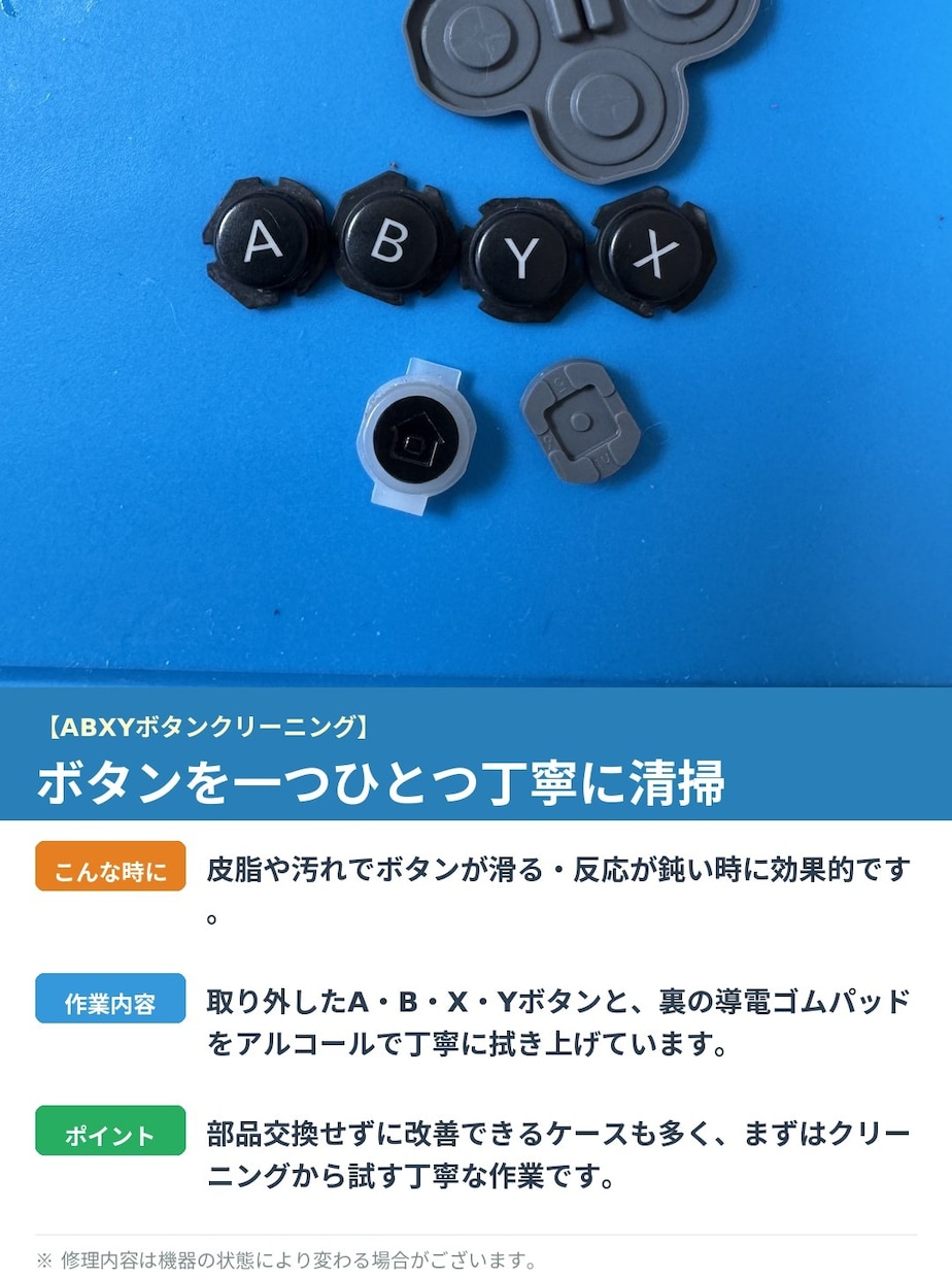 ジョイコン修理｜ドリフト直します ボタン・LED・レール不良も対応・診断無料 イメージ8