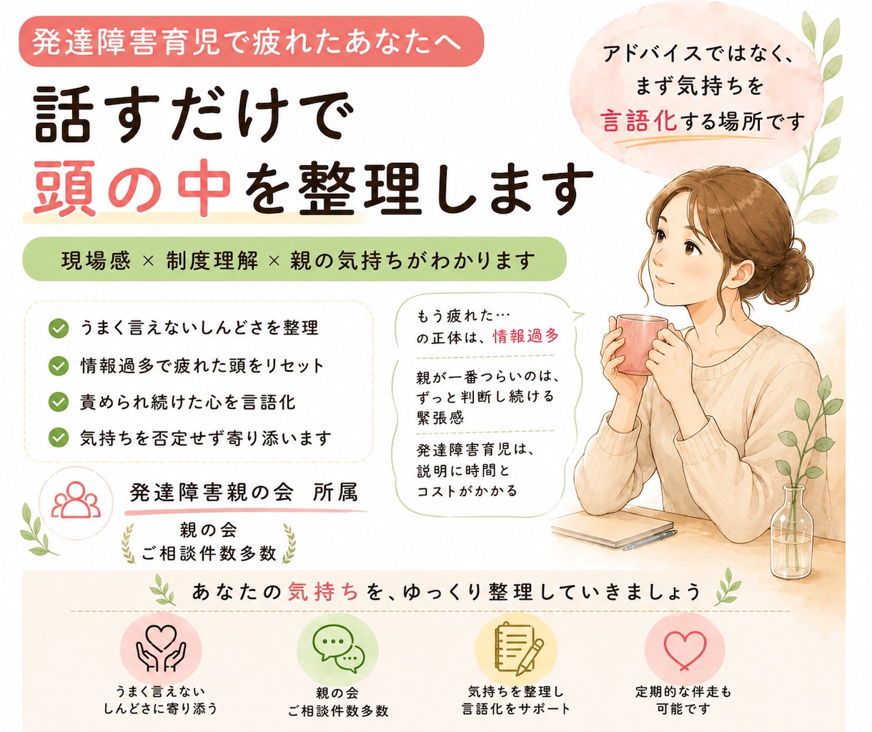 発達障害子育て　あなたのつらい心を整理します Threadsフォロワー様800人！ご相談多数、親の会所属 イメージ1