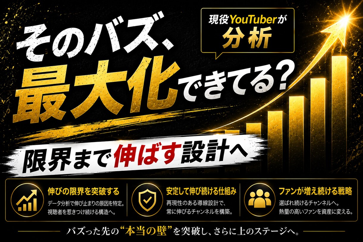 YouTubeチャンネルの伸び止まりを診断します 動画単体ではなく、チャンネル全体の突破口を見つけます イメージ2