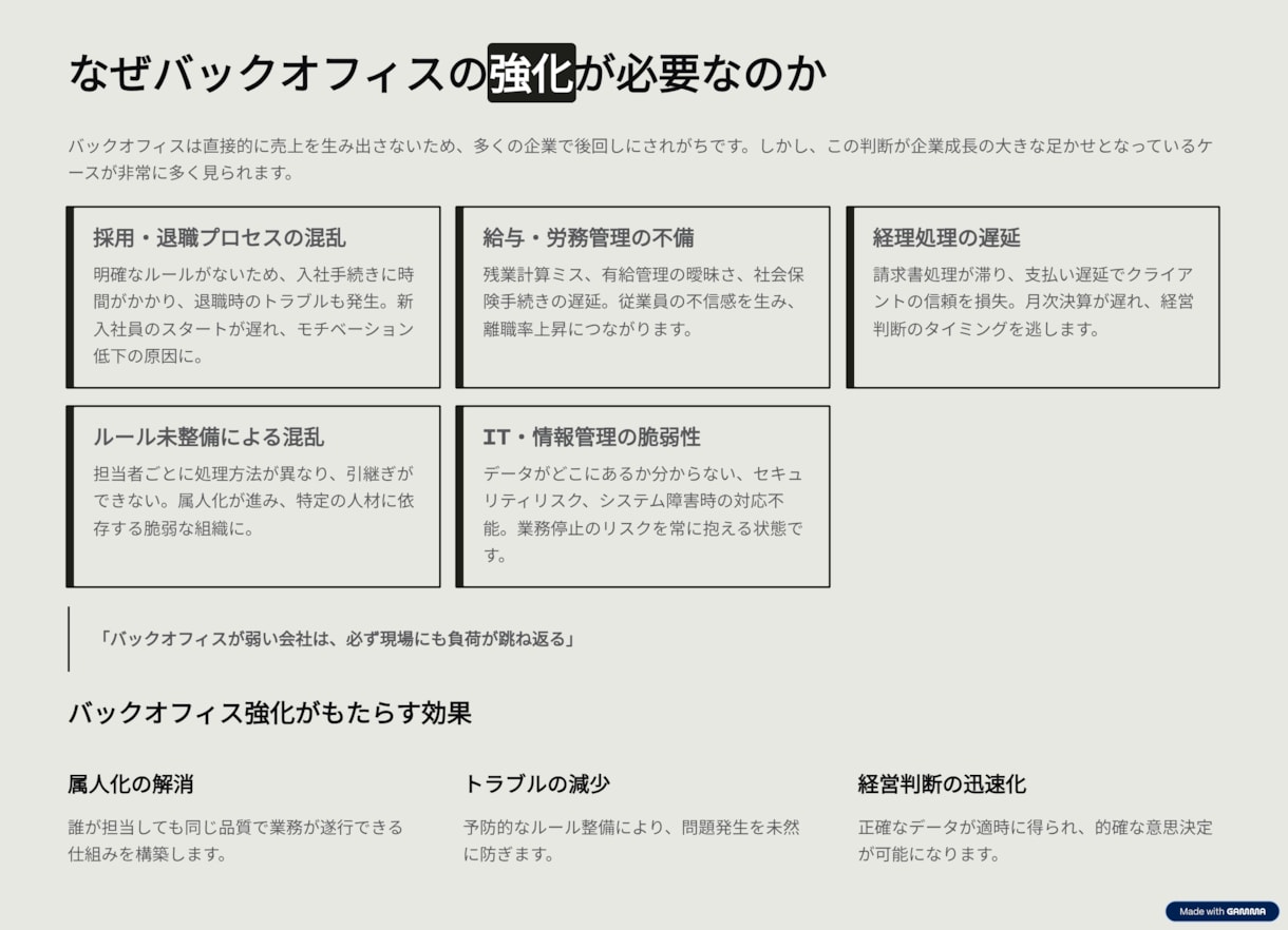 バックオフィス強化をサポートします 金融＋管理部門立ち上げ経験者によるバックオフィスコンサル イメージ3