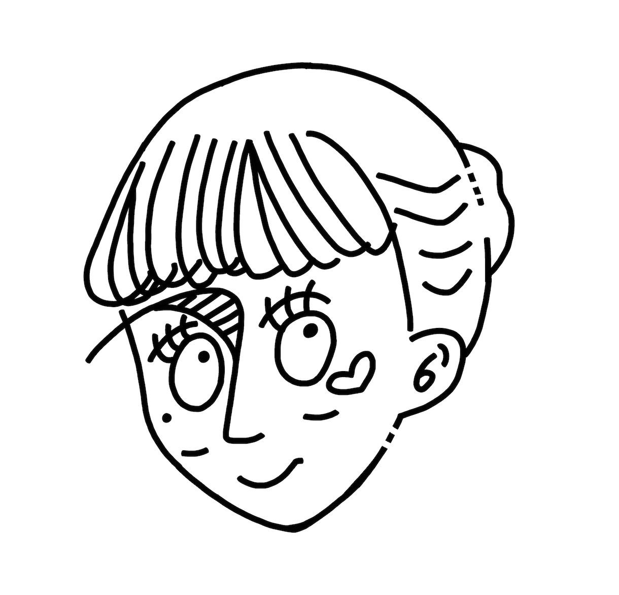 アイコンに使える個性的なタッチな似顔絵を描きます 唯一無二でオシャレなモノクロ似顔絵アイコン イメージ2
